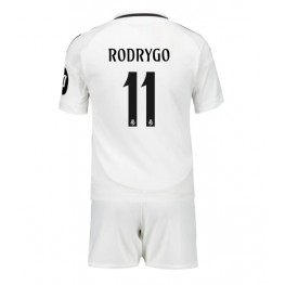 Real Madrid Rodrygo Goes #11 Thuis tenue Kids 2024-25 Korte Mouw (+ Korte broeken)